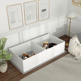 Whelping Box for Dogs and Puppies w/ Waterproof Pee Pad & Adjustable Door for Medium, Small Dogs, 77" x 38" x 19"