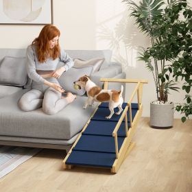 Adjustable Height Wooden Dog Ramp & Foldable Pet Steps
