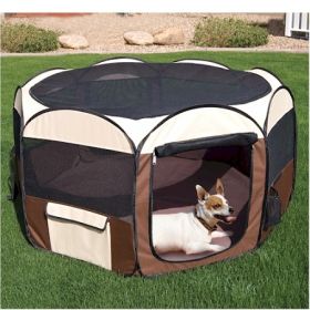 Deluxe Portable Pop-Up Pet Playpen with Removable Floor & Screen Cover | 50" Indoor & Outdoor Exercise Pen (Option: Medium)