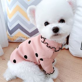Dot turtleneck dog shirt (Option: Pink-XXL)