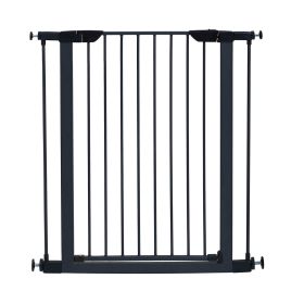 Glow in the Dark Steel Pressue Mount Pet Gate Tall (Color: Graphite, size: 29.5" - 38" x 1" x 29.88")