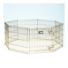 Gold Zinc Pet Exercise Pen 8 panels (size: 24" x 30")