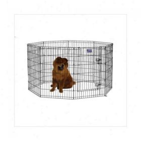 Black E-Coat Pet Exercise Pen with Walk-Thru Door 8 Panels (size: 24" x 24")