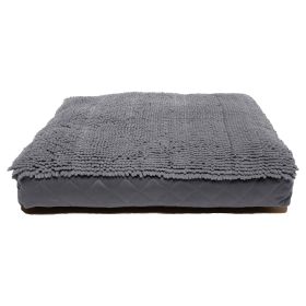 Dirty Dog Rectangle Bed (Color: Cool Grey, size: Extra Large)