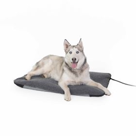 Lectro-Soft Outdoor Heated Pet Bed (Color: Gray, size: large)