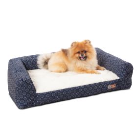 Air Sofa Pet Bed Geo Flower (Color: Navy, size: small)