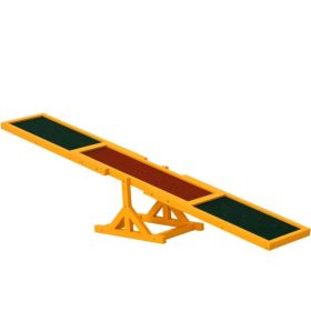 Wooden Dog Agility Seesaw, Training And Exercise Equipment, Weather Resistant, 71  L, Natural (Option: Seesaw)